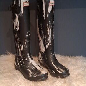 Hunter Limited Edition Marble Rain  Boots